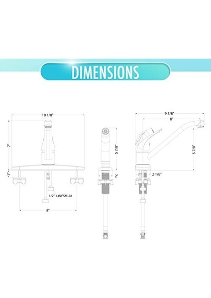 Aqua 22-K81WS-CH-AV Yan Spreyli Mutfak Lavabo Bataryası, Cilalı Krom Tek Saplı modelleri