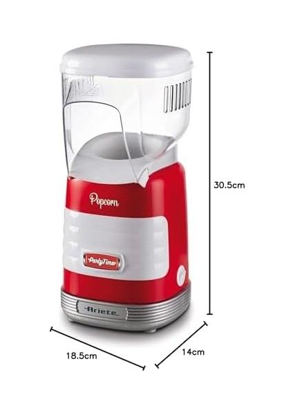 Ariete Party Time Mısır Patlatma Makinesi Kırmızı 2956/00-2 Dakikada 60 gr Patlamış Mısır Hazırlama, 1100 Watt, Ölçüm Kabı, Kolay Temizleme fiyatları