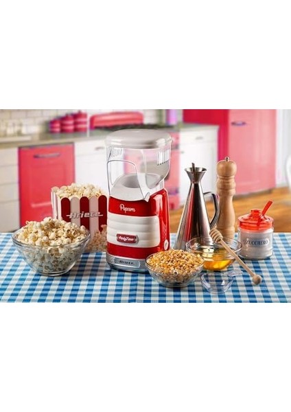 Ariete Party Time Mısır Patlatma Makinesi Kırmızı 2956/00-2 Dakikada 60 gr Patlamış Mısır Hazırlama, 1100 Watt, Ölçüm Kabı, Kolay Temizleme modelleri