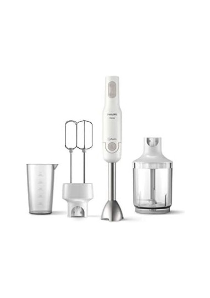 Daily Promix El Seti 700 W, Sıçrama Önleyici Bıçak Koruması, Ergonomik Tasarım, Xl Doğrayıcı, Ikili Çırpıcı, Beyaz, HR2546/00