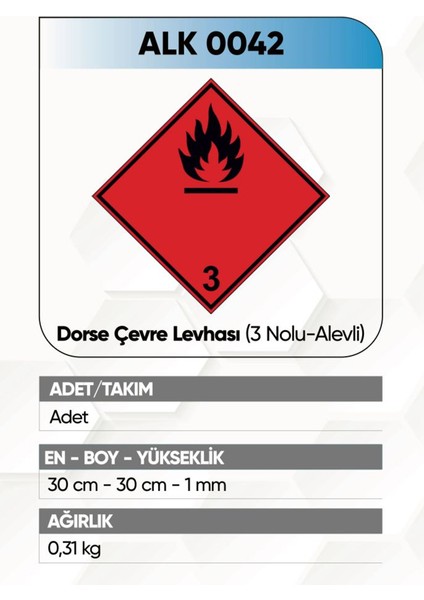 alkotek dorse 3 numara çevre levhası(alev)