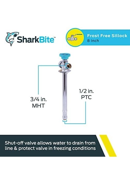 8 Inç Sillcock, 1/2 x 3/4 Inç Mht, Pirinç Tesisat Armatürü Bağlamak Için Itin, Pex Boru, Bakır, Cpvc, Pe-Rt, Hdpe, 24628LF modelleri