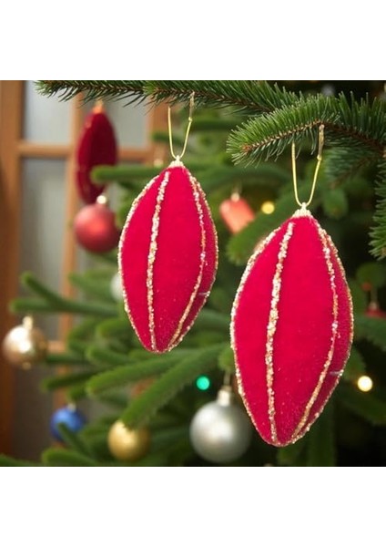 Yılbaşı Damla Süs 12CM Kadife Sim Şeritli 3lü AST7205 fiyatları