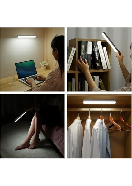 30CM Mıknatıslı Kablosuz LED Lamba – USB Şarjlı, 5W 32 Led, Dokunmatik Renk Değişimi, 6500K-4000K-3200K, Işıldak Aplik Makyaj Tıraş Mutfak Dolap Işığı Hero LED (Siyah) modelleri