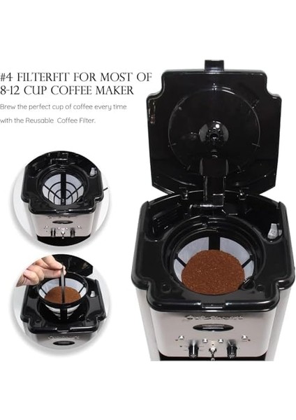 Tekrar Kullanılabilir Kahve Filtreleri, Premium Nylon Malzeme, 2 Adet, Kolay Temizlenebilir, Çevre Dostu, Tüm Standart Kahve Makineleri Ile Uyumlu modelleri