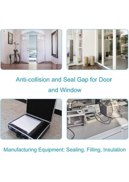 Köpük Yalıtım Bandı, Ses Yalıtımlı Şok Emici Kapı Hava Geçirmez Şerit, Kendinden Yapışkanlı Kapı Pencere Contası, Ev Için Hava Akımı Önleyici Klima Şeridi (Her Biri 1m Uzunluğunda 8 Rulo)
