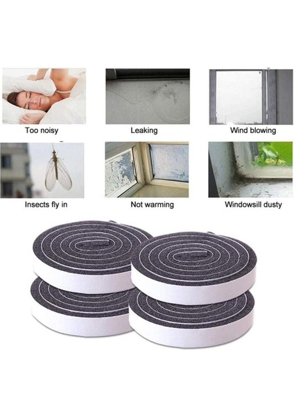 Köpük Yalıtım Bandı, Ses Yalıtımlı Şok Emici Kapı Hava Geçirmez Şerit, Kendinden Yapışkanlı Kapı Pencere Contası, Ev Için Hava Akımı Önleyici Klima Şeridi (Her Biri 1m Uzunluğunda 8 Rulo) modelleri