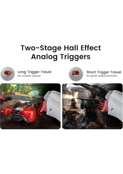 2 Lite Kablosuz Kontrol Cihazı, Hall Efektli Joysticks & Triggers, 2.4g & Wired 1000 Hz Polling Rate, Makro Back Butonları, Pc Gamepad Pc/switch/steam/ios/ ile Uyumlu (Gri) modelleri