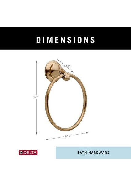 79446-CZ Ihlamur Duvara Monte Havlu Halkası, Şampanya Bronz, Banyo Aksesuarları fiyatları