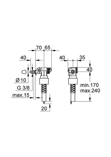 Gömme Rezervuar Iç Takımı Doldurma Grubu Flatör Şamandıra - 37095000