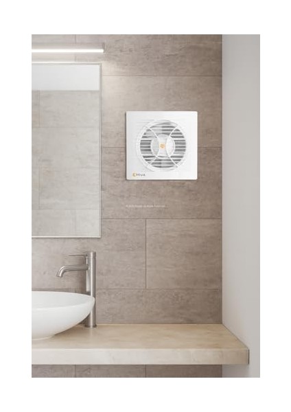 Hiva Banyo ve Tuvalet Aspiratörü, 280 M³/h Debi, 45 Db Sessiz, 20 W Enerji, Ipx4 Su Sıçrama Korumalı, 230 V, 50 Hz, Duvar Tavan Uyumlu, Dekoratif, 150 mm Çap, Beyaz Havalandırma Fanı