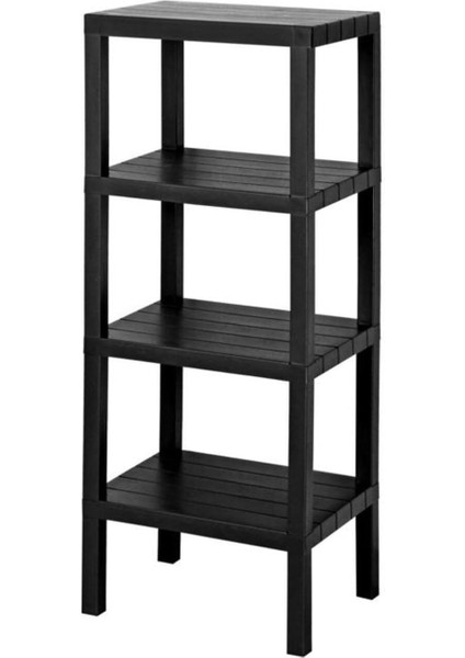4 Katlı Köşe Rafı | Banyo, Mutfak ve Kiler Için Yer Tasarruflu Organizer | Çok Amaçlı Plastik Raf | 4 Farklı Renk Seçeneği (38X29X100CM) (Siyah) fiyatları