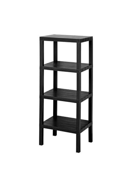 4 Katlı Köşe Rafı | Banyo, Mutfak ve Kiler Için Yer Tasarruflu Organizer | Çok Amaçlı Plastik Raf | 4 Farklı Renk Seçeneği (38X29X100CM) (Siyah) modelleri