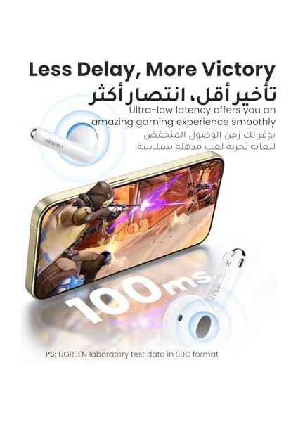 Ugreen Hitune H5 Kablosuz Kulak Içi Kulaklık, Beyaz