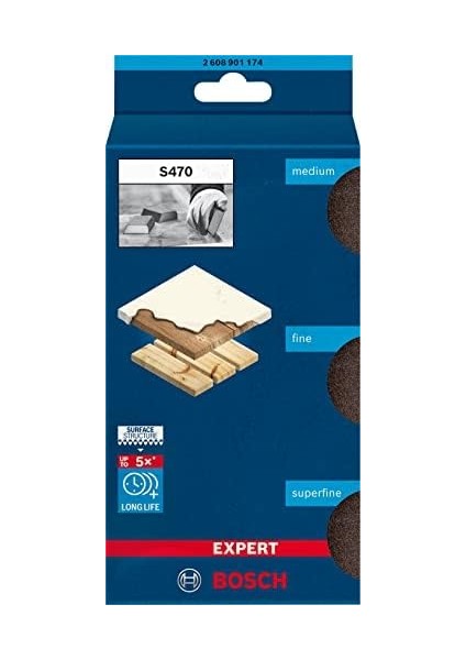 3 x Expert S470 Kombi Zımpara Süngerleri (Ahşap Üzerine Boya Için, Yumuşak Ahşap, Ø 69 x 97 x 26 Mm, Orta/ince/süper Ince, Profesyonel Aksesuar El Zımparalama) modelleri