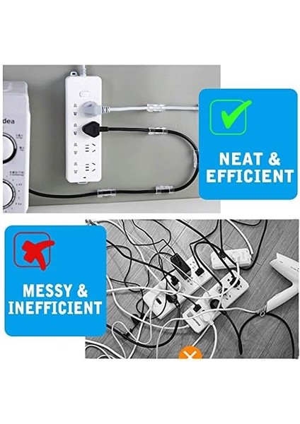 50 Adet Şeffaf Kablo Tutucu Klips Seti – Güçlü Yapışkanlı Kablo Sabitleyici, Masa ve Duvar Için Kablo Düzenleyici, USB ve Şarj Kablosu Klipsi Tv Arkası Için Kablo Tutucu Ev Ofis Iş Yeri