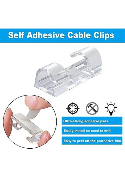50 Adet Şeffaf Kablo Tutucu Klips Seti – Güçlü Yapışkanlı Kablo Sabitleyici, Masa ve Duvar Için Kablo Düzenleyici, USB ve Şarj Kablosu Klipsi Tv Arkası Için Kablo Tutucu Ev Ofis Iş Yeri modelleri