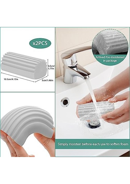 2 Adet Nemli Temiz Silgi Süngeri, Sihirli Toz Temizleme Süngeri Süpürgelik Temizleyici Aleti, Kör Temizleyici Silgi Aleti, Örümcek Ağını Temizlemek Için Yeniden Kullanılabilir Sünger Temizleyici Silgi