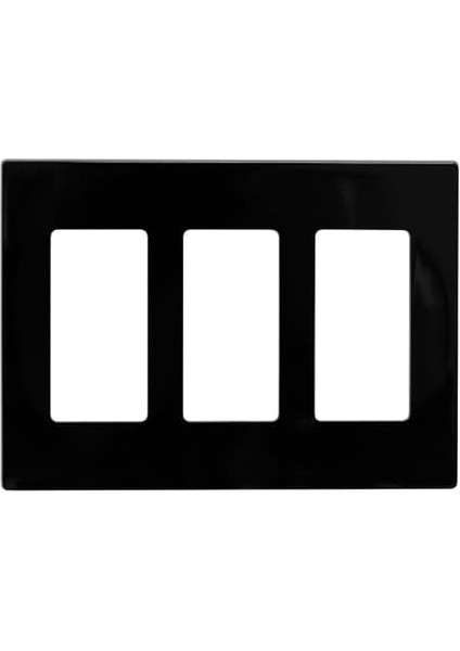 80311-SE 3-Gang Decora Plus Duvar Plakası Vidasız Geçmeli Montaj, Siyah