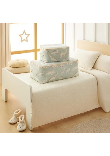 2&apos;li Çocuk Odası Dinozor Hurç Set 1 Adet 30 x 22 x 18/1 Adet 52 x 28 x 21 cm modelleri