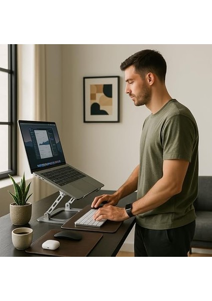 Npo NVR-5035 Açı Ayarlı Ergonomik Özel 17" Masaüstü Notebook Stand Gümüş Gri fiyatları