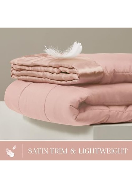 Hafif Mikrofiber Battaniye, Lüks Dikiş, Saten Bağlama, Vurgulu, 3m Scotchguard Kılıf, Kir Tutmaz, Hipoalerjenik, Tüm Mevsimler Için, Standart Beden, Tam/kraliçe Windom Blush modelleri