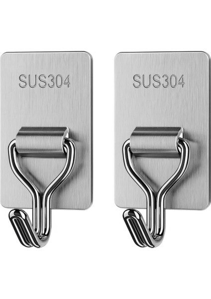 2’li Kendinden Yapışkanlı Paslanmaz Çelik Süpürge ve Paspas Tutucu, 304 Kalite Çelik Duvar Tipi Organizer Askı Aparatı, 3x5 Cm, Delme Gerektirmez, Kaymaz Tutuşlu, Banyo, Mutfak, Bahçe Için fiyatları