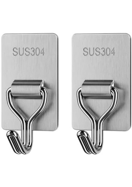 2’li Kendinden Yapışkanlı Paslanmaz Çelik Süpürge ve Paspas Tutucu, 304 Kalite Çelik Duvar Tipi Organizer Askı Aparatı, 3x5 Cm, Delme Gerektirmez, Kaymaz Tutuşlu, Banyo, Mutfak, Bahçe Için modelleri
