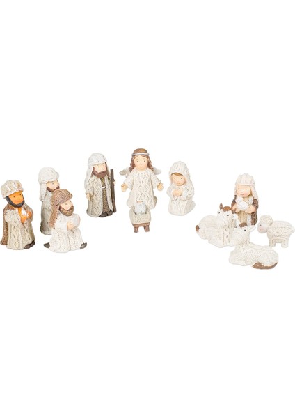 Transpac, Inc. Kablo Örgü Dokulu Kutsal Aile, 3 Kral ve Melek Reçine Doğum Heykelcik 11&apos;li Set fiyatları
