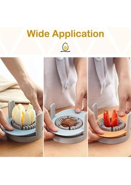 Yumurta Dilimleyici, 3&apos;ü 1 Arada Çok Amaçlı Kesme Aleti, Paslanmaz Çelik Telli Yumurta Kesici, Yumurta, Salata, Çilek, Mantar ve Muz Dilimleme Için modelleri