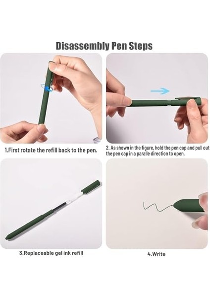 Hızlı Kuruyan Mürekkepli Kalemler, 6&apos;lı Paket 0.5mm Renkli Jel Kalemler, Hızlı Kuruyan Jel Mürekkepli Kalemler, 6 Renk Ince Uçlu Akıcı Yazı Kalemleri