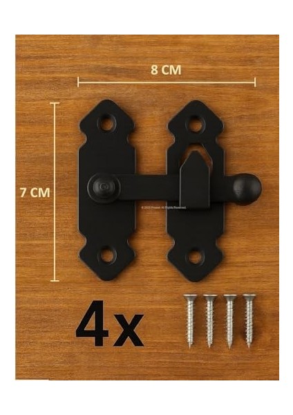 Fransız Kilidi, Metal Mandallı Kapı Kilidi, Sağlam Mekanizma, Bütçe Dostu Bağlantı Aparatı, Kolay Montajlı Pratik Kilit, Nostaljik Tasarım, Kapı, Mobilya, Dolap ve Pencere Kilidi, 180° (Siyah)