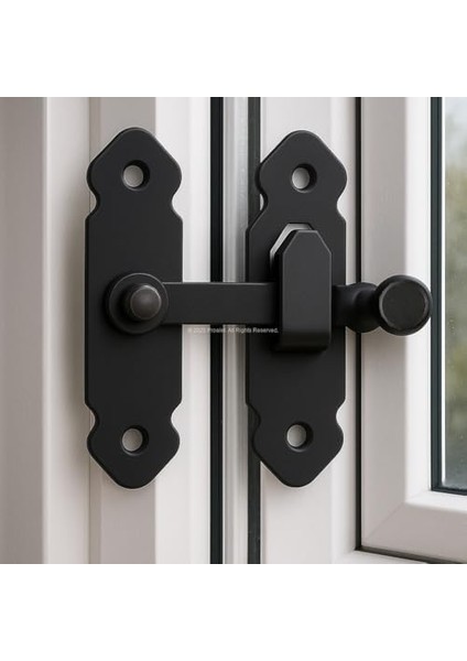 Fransız Kilidi, Metal Mandallı Kapı Kilidi, Sağlam Mekanizma, Bütçe Dostu Bağlantı Aparatı, Kolay Montajlı Pratik Kilit, Nostaljik Tasarım, Kapı, Mobilya, Dolap ve Pencere Kilidi, 180° (Siyah) modelleri