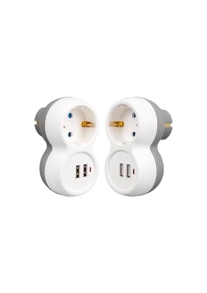 Monte Lua 2 Usb’li Çocuk Korumalı Tekli Priz, 16AH 3680W, LED Göstergeli, 5V Max 2.4A modelleri