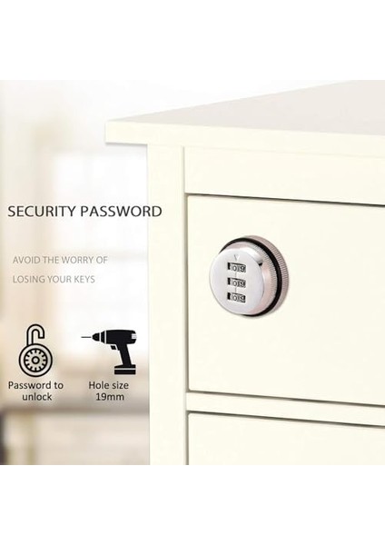 Şifreli Kam Kilidi, 20MM Silindir Uzunluğunda Güvenlik Kilitleri, Şifreli Çekmece Kilidi, 12-16MM Ahşap Dolap ve Çekmeceler Için Çinko Alaşımlı Güvenlik Kilitleri