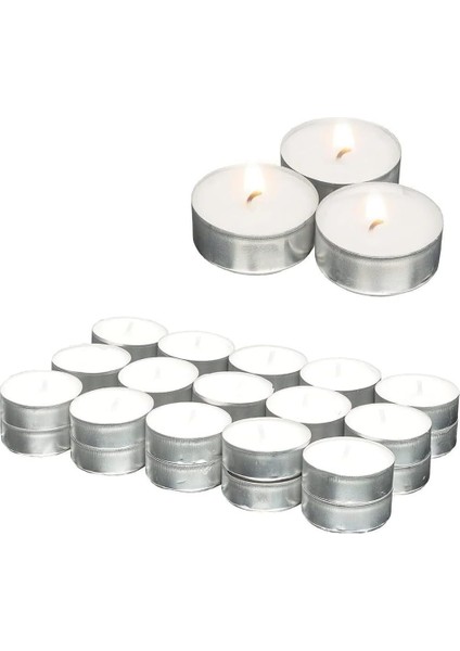 Tealight Mum Seti, Para Mum, Çaydanlık Mumu, Dekorasyon ve Özel Günler Için Fondü Kokulu, Zarif ve Uzun Yanma Süreli Mumlar (32 Adet, Beyaz) modelleri