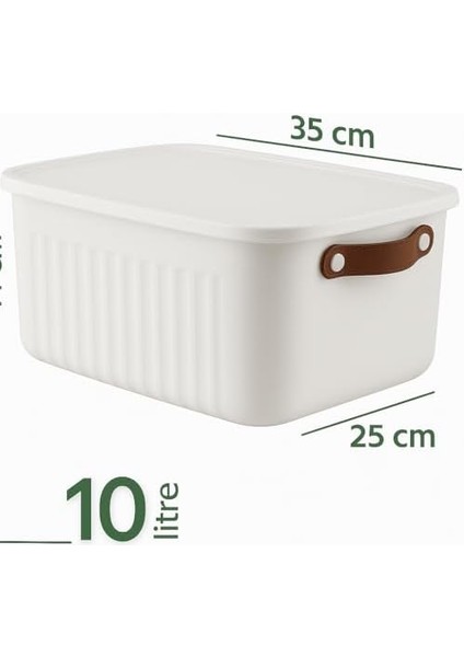 2&apos;li Kapaklı Saklama Kutusu Seti -10 Litre – Turuncu -Taşınabilir Kulplu, Dolap Içi Düzenleyici, Çok Amaçlı Organizer Kutu, Oyuncak & Kıyafet Kutusu