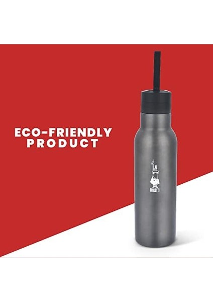 - Termal Şişe - 750ML - Koyu Gri Renk - Paslanmaz Çelik - Çift Katmanlı - 12 Saat 24 Saat Soğuk Tutar - Hava Geçirmez Vidalı Kapak Özelliği - Özel Silikon Conta Sayesinde Sızdırmaz Şişe
