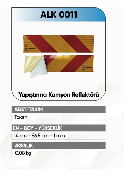 alkotek kamyon arka ışaret reflektör yapıştırma rr