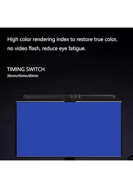 30 cm LED Monitör Lambası – 3 Renk Sıcaklığı Ayarı, Dokunmatik Kontrol, 60 Dakika Zamanlama, Modern Tasarım, USB Dc 5V Güç, Abs Gövde, Masa Üstü Işık TB-30SA modelleri