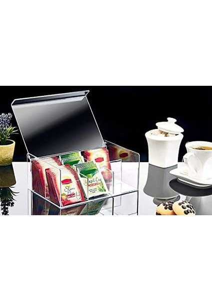 Akrilik Çay Kutusu 6 Bölmeli Kapaklı Poşet Bitki Çayı Saklama Kabı - Akrilik Pratik ve Şık Akrilik Çay Kutusu - 6 Bölmeli Kapaklı Poşet ve Bitki Çayı Saklama Kabı fiyatları