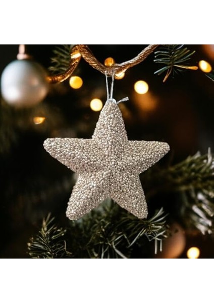 Yılbaşı Ağaç Süsü 15CM Yıldız Şampanya AST7216 modelleri