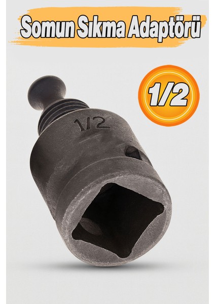 Profesyonel Somun Sıkma Matkap Adaptörü 1/2" Yüksek Dayanımlı Çelik Somun Sökme Sıkma Aparatı