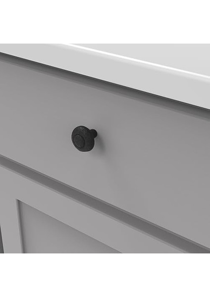 P3002-BI-10B Rafine Rustik Topuzu, 3,5 cm Çap, Siyah Demir, Her Biri 10 Adet fiyatları