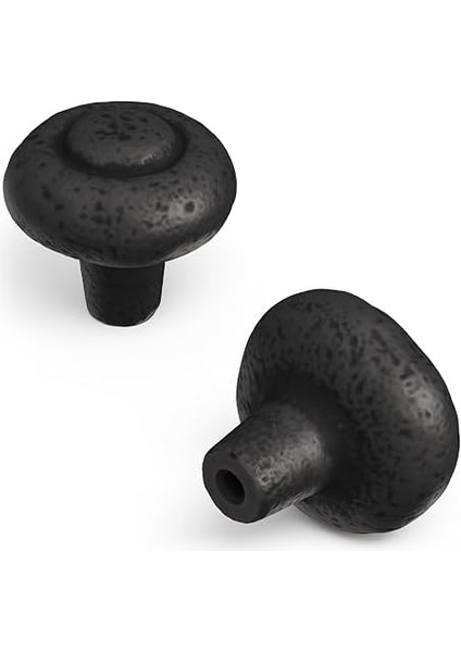P3002-BI-10B Rafine Rustik Topuzu, 3,5 cm Çap, Siyah Demir, Her Biri 10 Adet modelleri