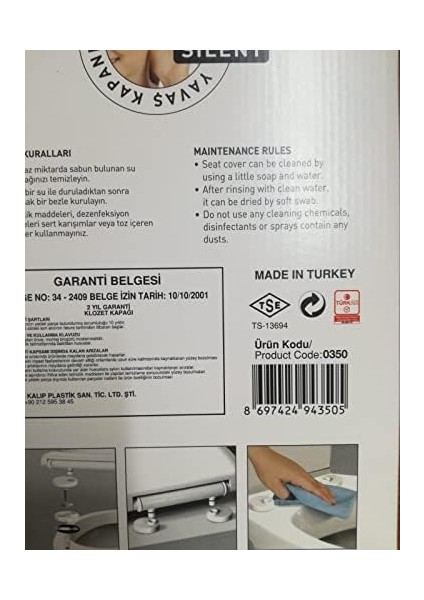 Çocuk Adaptörlü Yavaş Kapanır Klozet Kapağı 0350