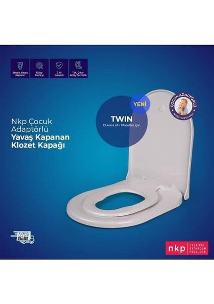 Çocuk Adaptörlü Yavaş Kapanır Klozet Kapağı 0350 modelleri