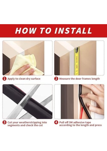 Kauçuk Hava Sızdırmazlık Bandı, 2 Rulo 6m Silikon Kapı Contası, Çarpışma Önleyici D Şekilli Kendinden Yapışkanlı Kapı ve Pencere Contası, Toplam 12 Metre Uzunluk modelleri