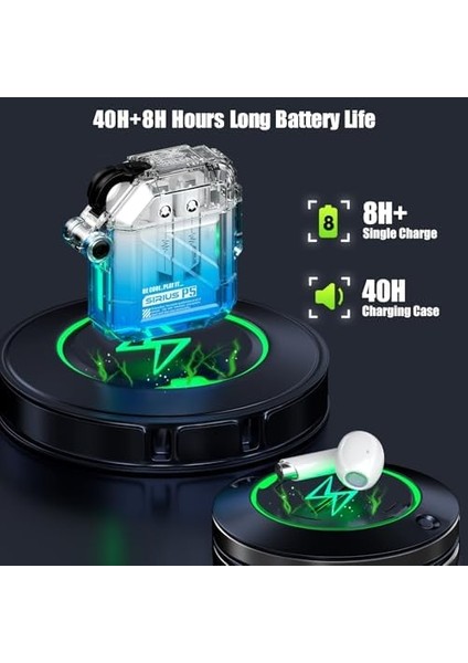 G Kablosuz Kulaklıklar P5, Bluetooth Kulak Içi Kulaklıklar Sesli 40H Çalma, 4 Rgb Işık, Net Çağrı Için Enc, Bluetooth 5.2, Ipx4, Çok Noktalı Bağlantı (Savunma Kristali) fiyatları