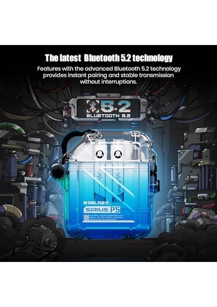 G Kablosuz Kulaklıklar P5, Bluetooth Kulak Içi Kulaklıklar Sesli 40H Çalma, 4 Rgb Işık, Net Çağrı Için Enc, Bluetooth 5.2, Ipx4, Çok Noktalı Bağlantı (Savunma Kristali) modelleri